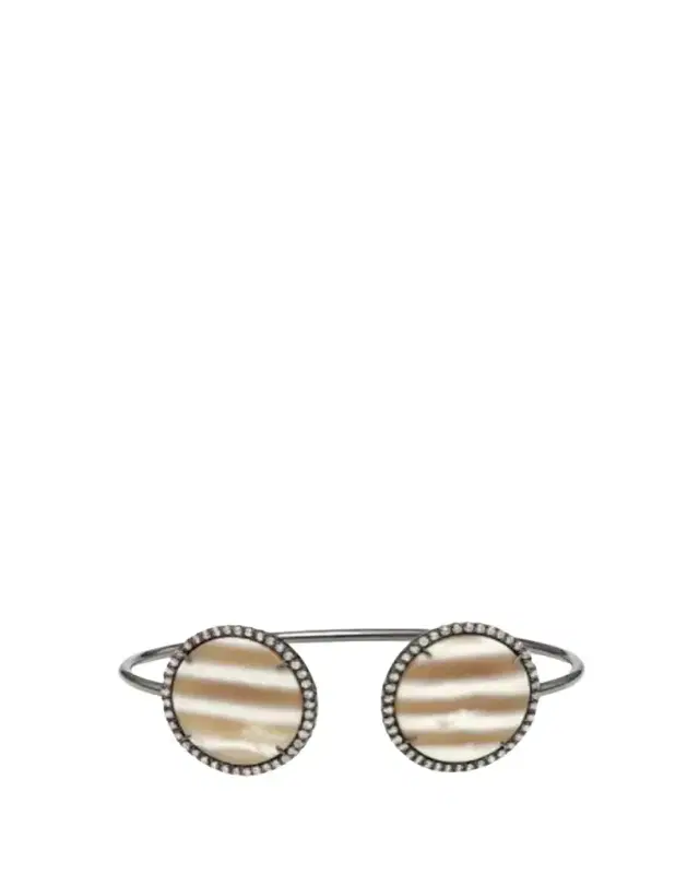 Kimberly McDonald One-of-a-Kind Striped Chalcedony Disk Wire Cuff