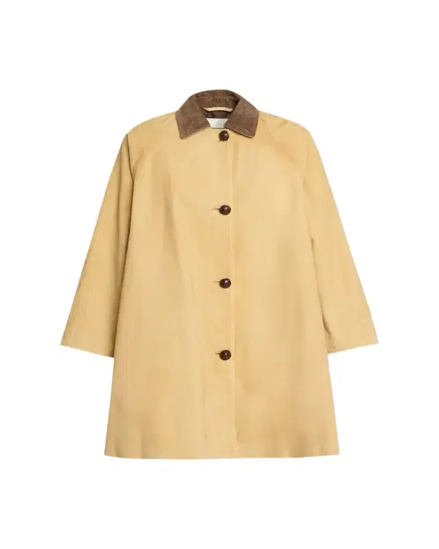 THE ROW Ina Corduroy Collar Single-Breasted Car Coat