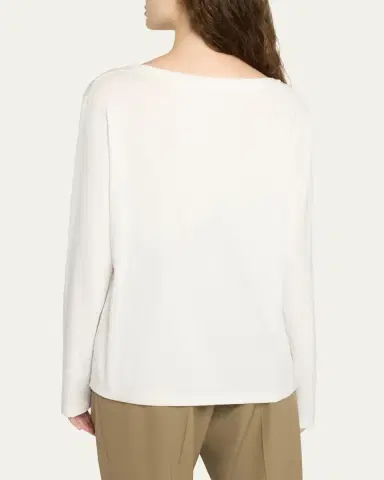 The Row Kalto Scoop-Neck Cotton Jersey Long-Sleeve T-Shirt | Thumbnail 3 The Row Kalto Scoop-Neck Cotton Jersey Long-Sleeve T-Shirt | Thumbnail 3