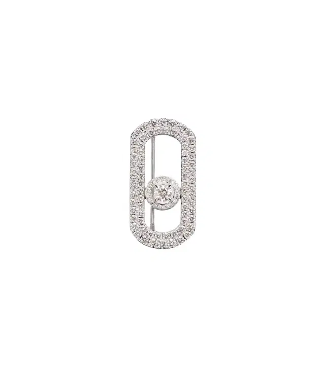 Messika So Move 18kt white gold brooch with diamonds
