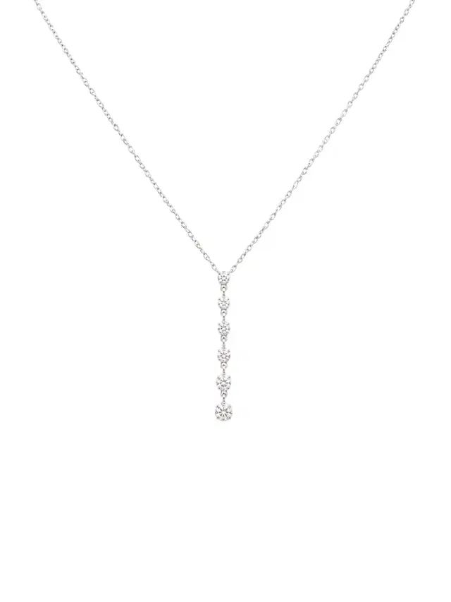 Wish Fine Jewelry 0.38ct Diamond 18K Gold Button Back Lariat Necklace