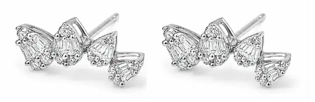 Wish Fine Jewelry 0.50ct Diamond 18K Gold Climber Illusion Earrings