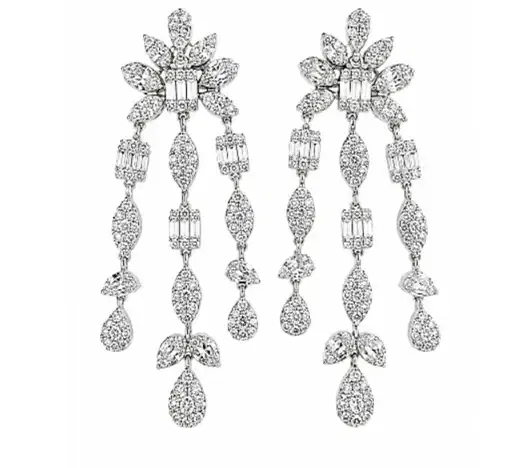 Wish Fine Jewelry 1.50ct Diamond 18K Gold Cascade Illusion Earrings