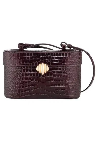 Aquazzura Belgravia Vanity Crossbody Bag - Plum Gold | Thumbnail 1