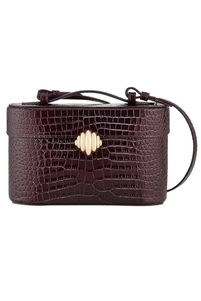 Aquazzura Belgravia Vanity Crossbody Bag - Plum Gold