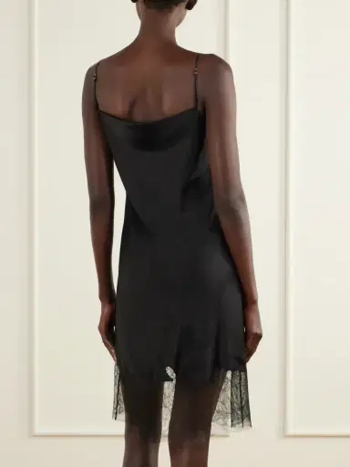 Carine Gilson Lace-trimmed Silk-satin Midi Dress | Thumbnail 3 Carine Gilson Lace-trimmed Silk-satin Midi Dress | Thumbnail 3