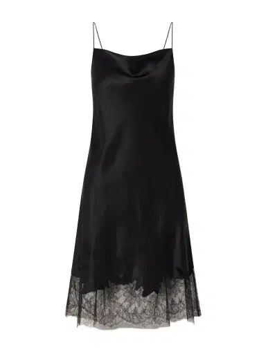 Carine Gilson Lace-trimmed Silk-satin Midi Dress | Thumbnail 1 Carine Gilson Lace-trimmed Silk-satin Midi Dress | Thumbnail 1