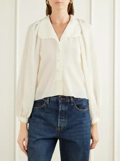 Frame The Gala Silk-crepe De Chine Blouse | Thumbnail 3 Frame The Gala Silk-crepe De Chine Blouse | Thumbnail 3