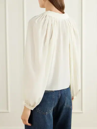 Frame The Gala Silk-crepe De Chine Blouse | Thumbnail 4 Frame The Gala Silk-crepe De Chine Blouse | Thumbnail 4
