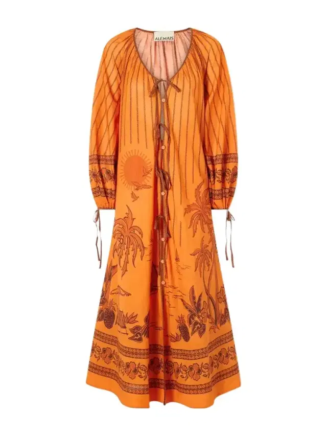 ALÉMAIS Boathouse Printed Cotton-voile Midi Dress