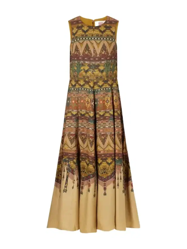 Emporio Sirenuse Clodette Desert Printed Woven Silk-blend Maxi Dress