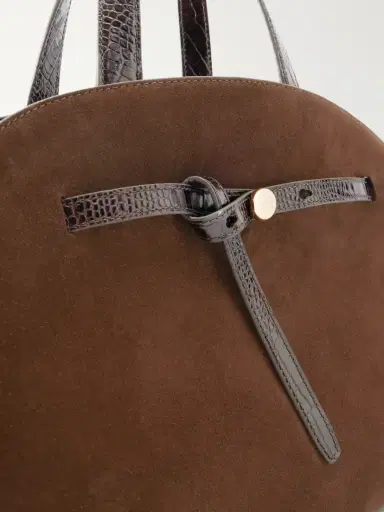 Tory Burch Romy Bauletto Leather-trimmed Suede Leather Tote | Thumbnail 5