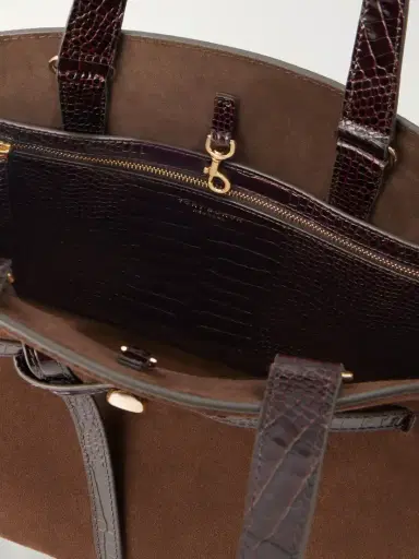 Tory Burch Romy Bauletto Leather-trimmed Suede Leather Tote | Thumbnail 6