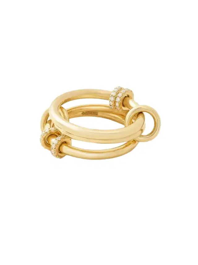 Spinelli Kilcollin Jovie Set Of Three 18-karat Gold Diamond Rings