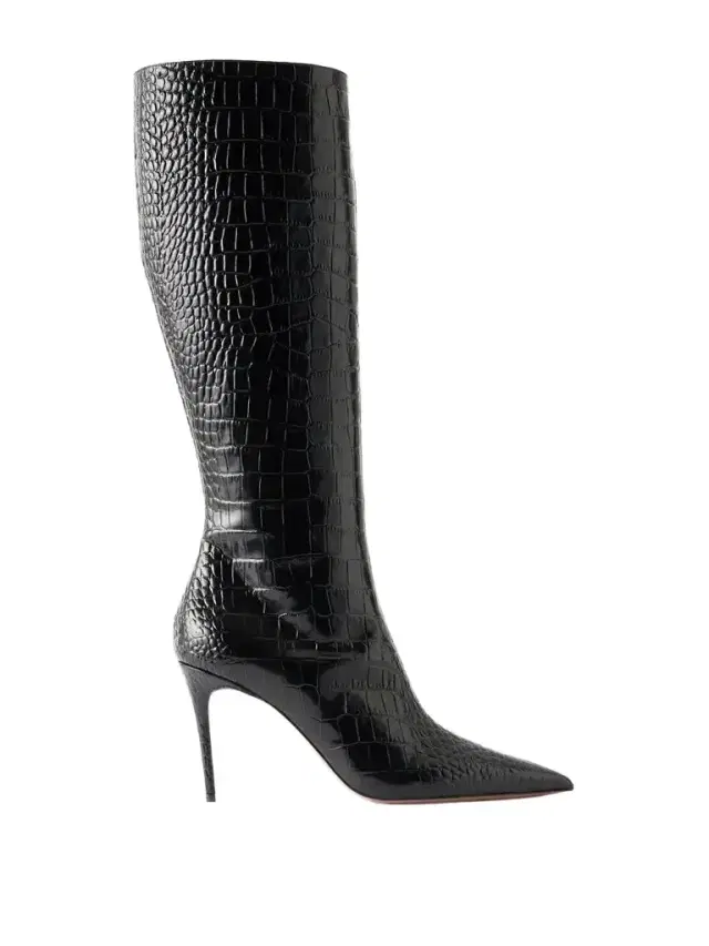 Vera 85 Croc-effect Leather Knee Boots Vera 85 Croc-effect Leather Knee Boots