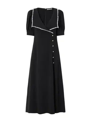 Alessandra Rich Lace-trimmed Crepe-cady Midi Dress | Thumbnail 1