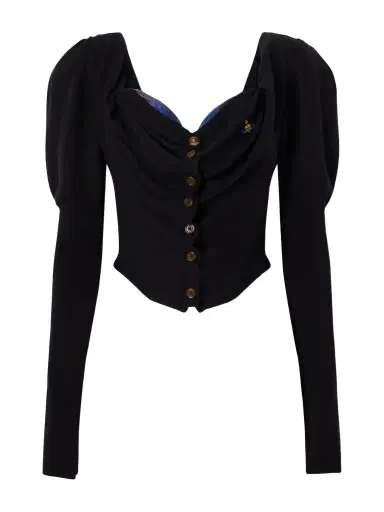 Vivienne Westwood Bea Cotton And Cashmere-blend Corset Cardigan | Thumbnail 1 Vivienne Westwood Bea Cotton And Cashmere-blend Corset Cardigan | Thumbnail 1