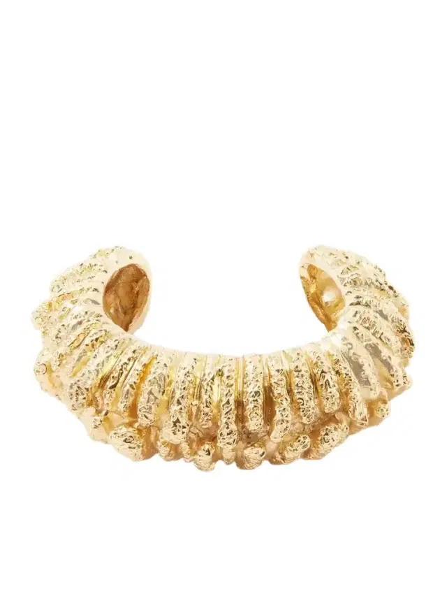 PAOLA SIGHINOLFI Bosco Textured 18-karat Gold-plated Pewter Bracelet