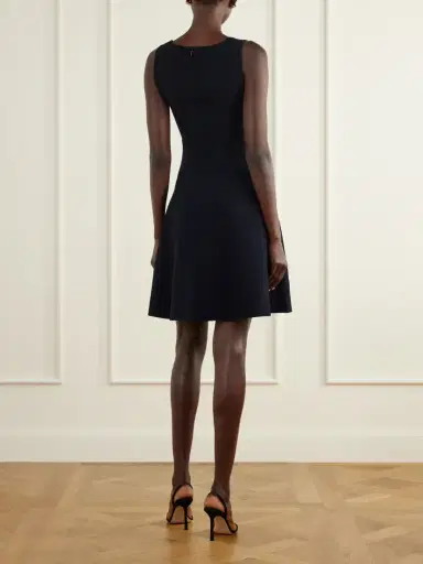 Oscar de la Renta Laser-cut Embroidered Knitted Mini Dress | Thumbnail 3