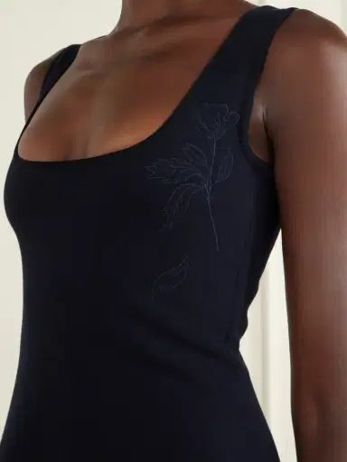 Oscar de la Renta Laser-cut Embroidered Knitted Mini Dress | Thumbnail 4