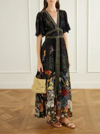 Camilla Palace Zoology Embellished Printed Silk Maxi Dress | Thumbnail 2