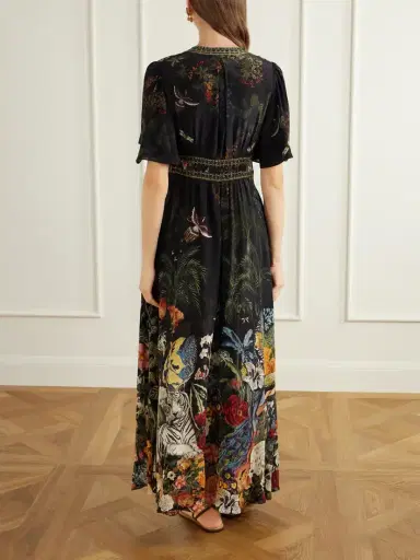 Camilla Palace Zoology Embellished Printed Silk Maxi Dress | Thumbnail 3