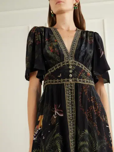 Camilla Palace Zoology Embellished Printed Silk Maxi Dress | Thumbnail 4