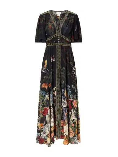 Camilla Palace Zoology Embellished Printed Silk Maxi Dress | Thumbnail 1