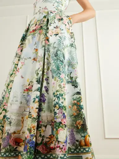 Camilla Art For The Empress Lace-trimmed Printed Cotton-blend Midi Dress | Thumbnail 4