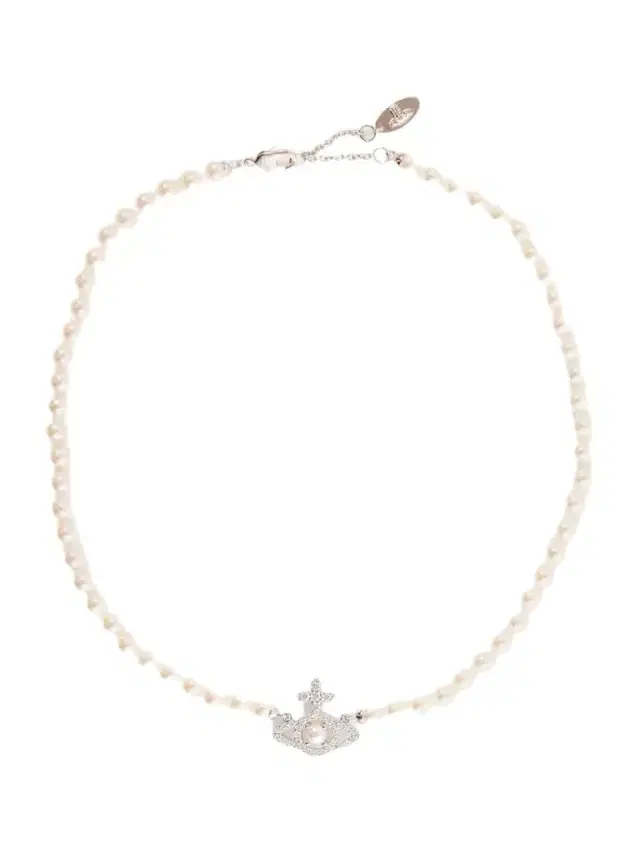 Vivienne Westwood Olympia Platinum-tone Crystal And Pearl Necklace