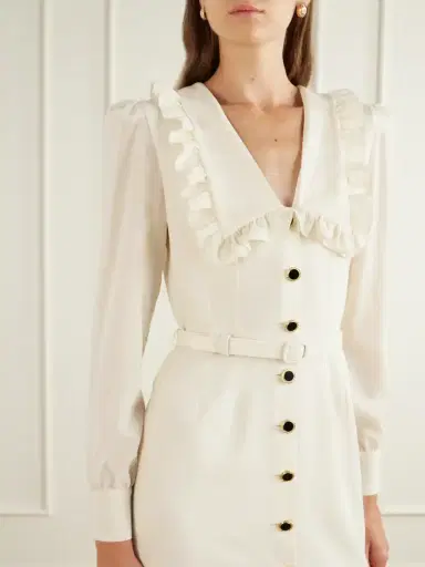 Alessandra Rich Belted Virgin Wool-crepe Midi Dress | Thumbnail 4