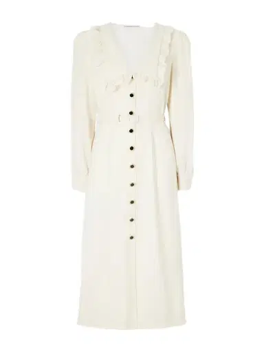 Alessandra Rich Belted Virgin Wool-crepe Midi Dress | Thumbnail 1