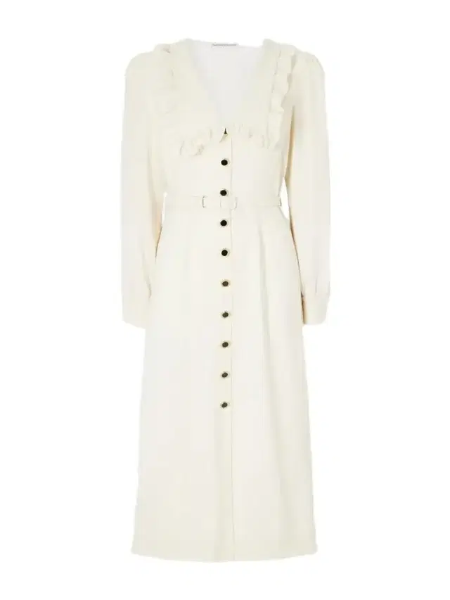 Alessandra Rich Belted Virgin Wool-crepe Midi Dress