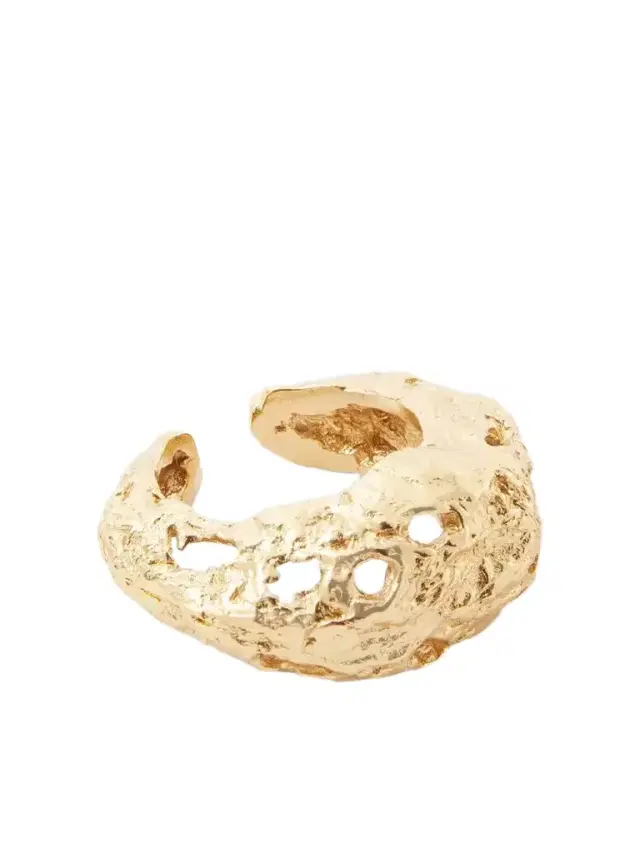 PAOLA SIGHINOLFI Galia Textured 18-karat Gold-plated Pewter Ring