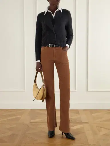 Tory Burch Romy Leather-trimmed Suede Shoulder Bag | Thumbnail 3 Tory Burch Romy Leather-trimmed Suede Shoulder Bag | Thumbnail 3