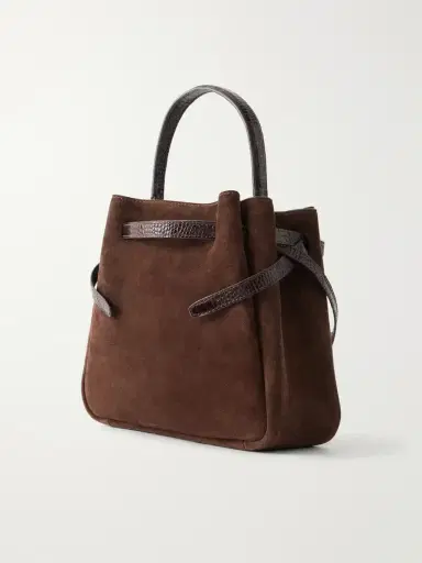 Tory Burch Romy Leather-trimmed Suede Bucket Bag | Thumbnail 4