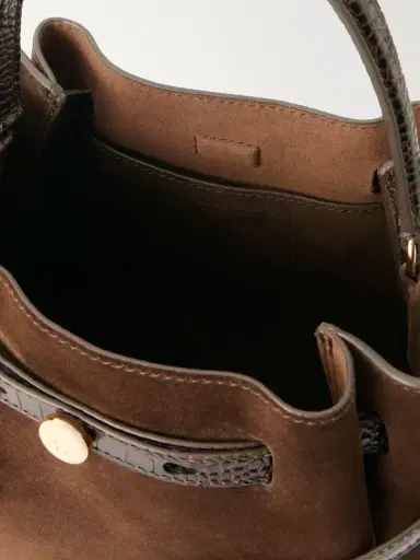 Tory Burch Romy Leather-trimmed Suede Bucket Bag | Thumbnail 6