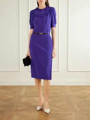 Alessandra Rich Silk-crepe De Chine Midi Skirt | Thumbnail 2