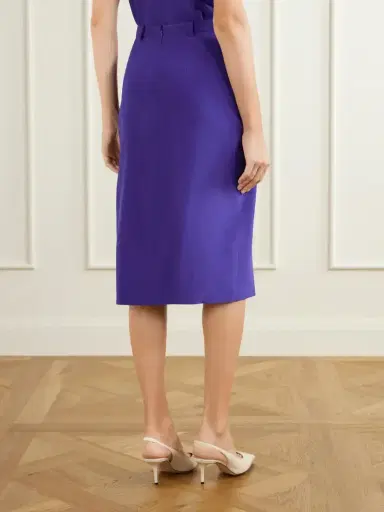 Alessandra Rich Silk-crepe De Chine Midi Skirt | Thumbnail 4