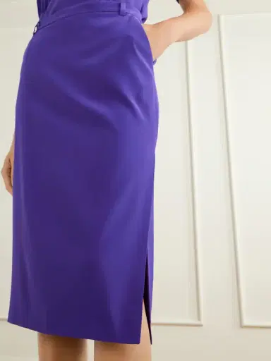 Alessandra Rich Silk-crepe De Chine Midi Skirt | Thumbnail 5