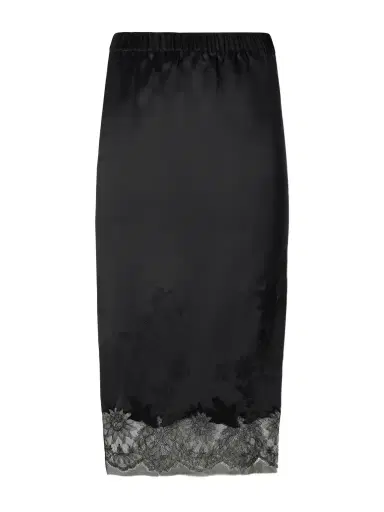Carine Gilson Lace-trimmed Silk-satin Skirt | Thumbnail 1 Carine Gilson Lace-trimmed Silk-satin Skirt | Thumbnail 1