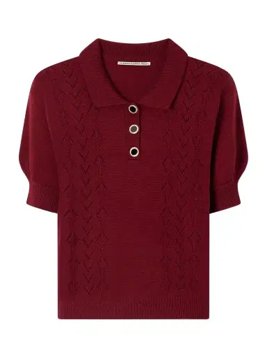 Alessandra Rich Open-knit Wool Polo Shirt | Thumbnail 1