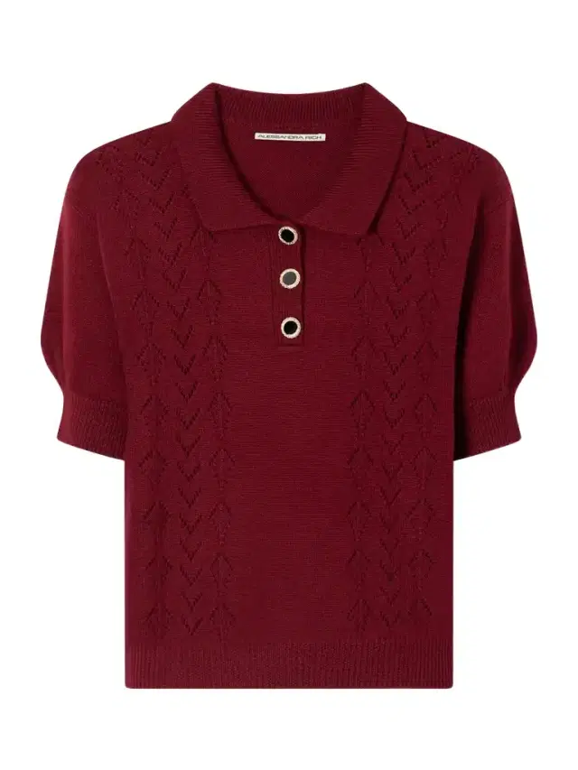 Alessandra Rich Open-knit Wool Polo Shirt