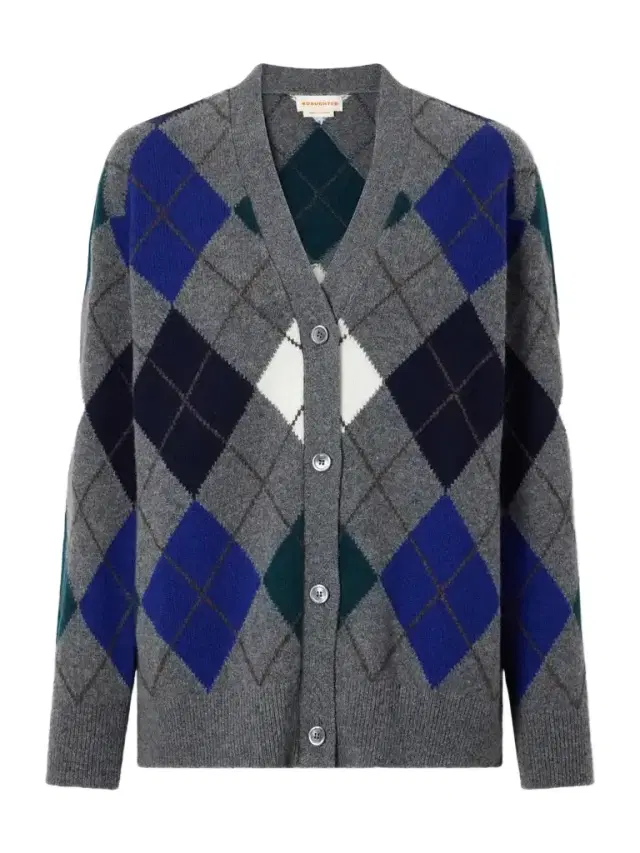 Daughter Ava Argyle Checked Wool-knitted Cardigan