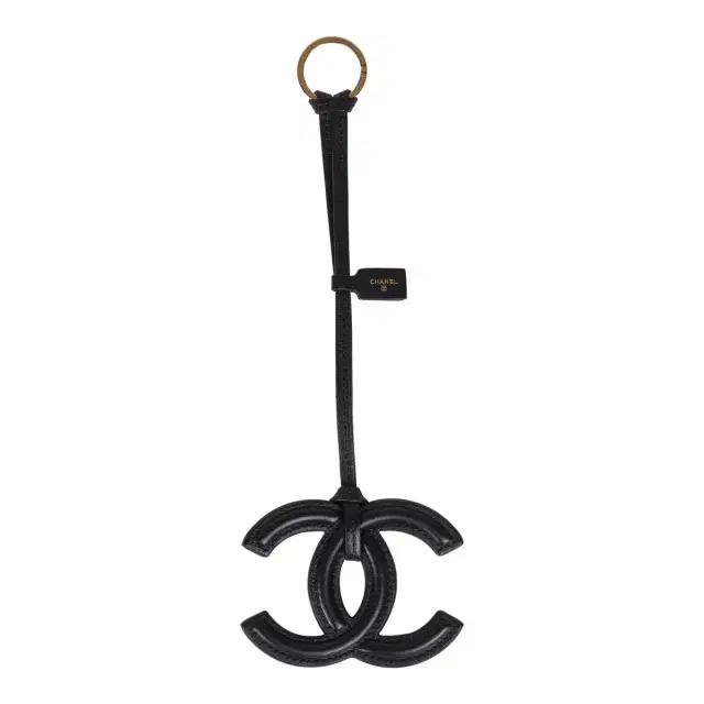 Chanel Chanel CC Logo Bag Charm Black Lambskin Gold Hardware