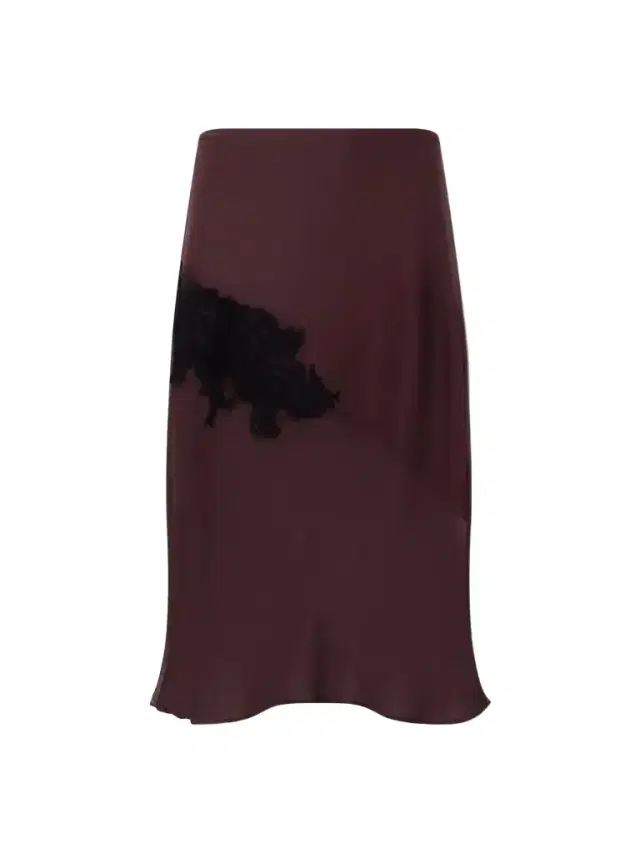 SIR. Noria Lace-trimmed Silk Midi Skirt