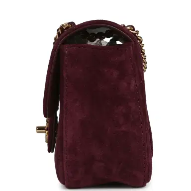 Chanel Chanel Mini "Souplissimo" Flap Bag Burgundy Suede Gold Hardware | Thumbnail 3 Chanel Chanel Mini "Souplissimo" Flap Bag Burgundy Suede Gold Hardware | Thumbnail 3