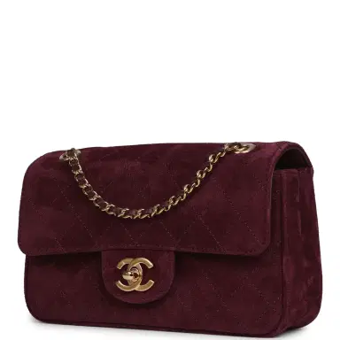 Chanel Chanel Mini "Souplissimo" Flap Bag Burgundy Suede Gold Hardware | Thumbnail 5 Chanel Chanel Mini "Souplissimo" Flap Bag Burgundy Suede Gold Hardware | Thumbnail 5