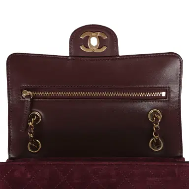 Chanel Chanel Mini "Souplissimo" Flap Bag Burgundy Suede Gold Hardware | Thumbnail 8 Chanel Chanel Mini "Souplissimo" Flap Bag Burgundy Suede Gold Hardware | Thumbnail 8