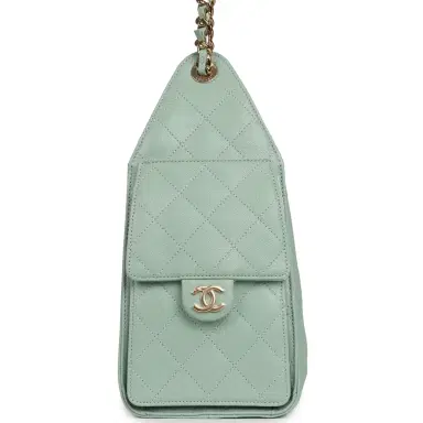 Chanel Chanel Small 25 Hobo Bag Light Green Caviar Gold Hardware | Thumbnail 3